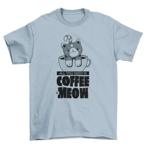 Cozy gift shirt for caffeine and feline fans