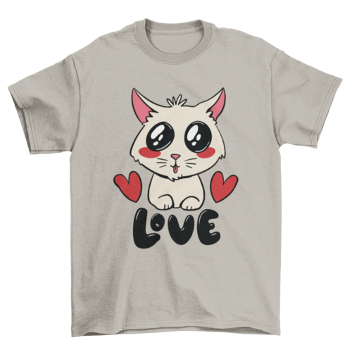 Cute cat love t-shirt design