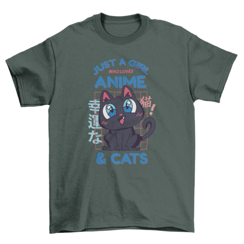 Anime cat love quote t-shirt