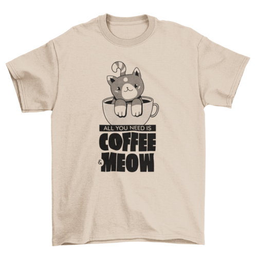 Coffee and cat lover quote t-shirt