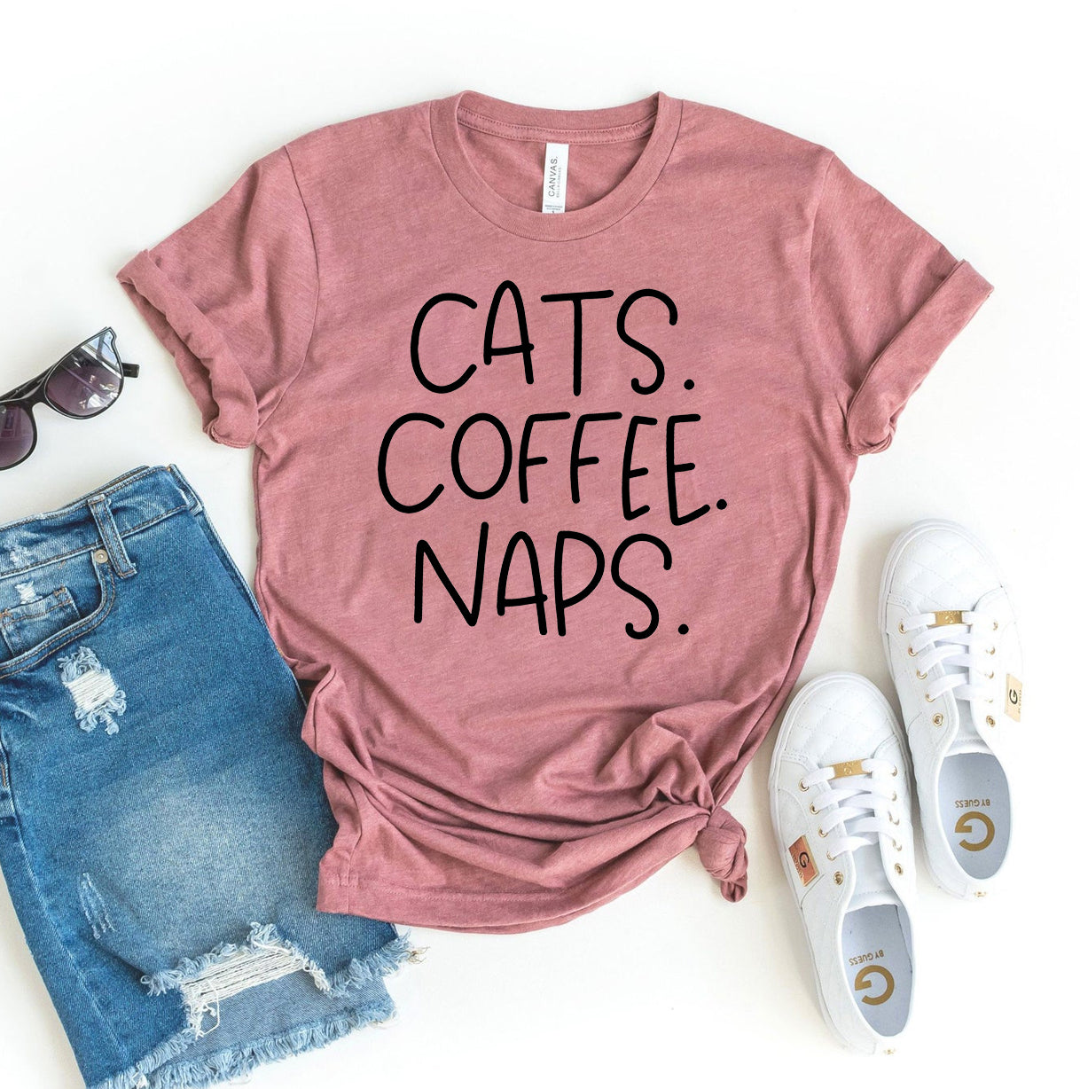 Cats Coffee Naps T-shirt